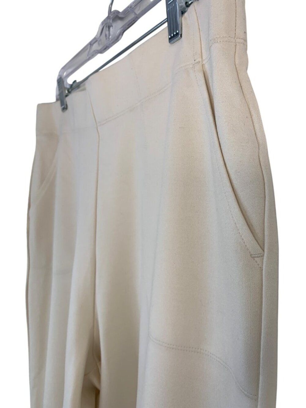 NWT Max Studio London Womens Cream Knit Wide Leg Pull On Pants XL - Picture 6 of 9
